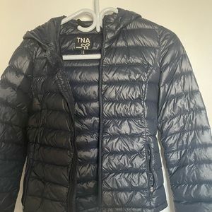 TNA down puffer with hoodie xxS women